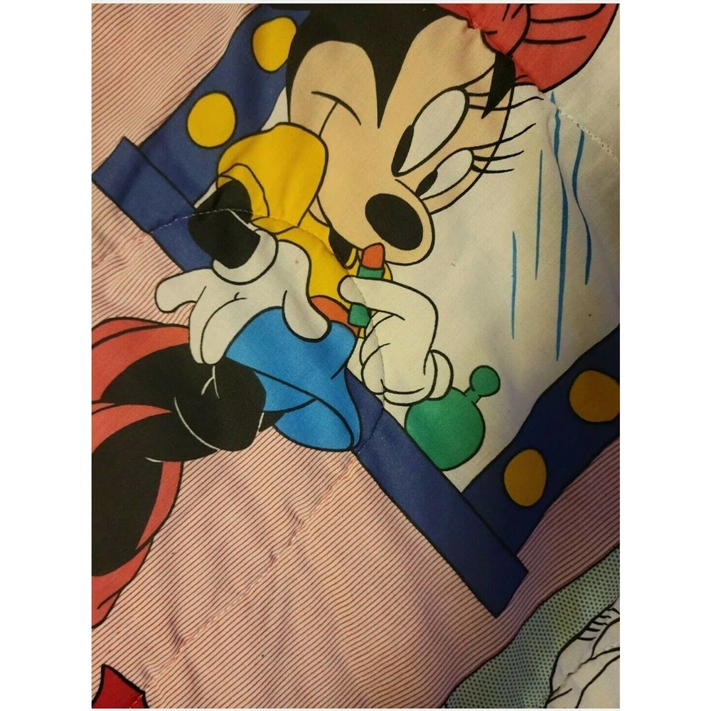 Vintage Pacific Walt Disney Co Minnie Mouse Twin Fitted Bed Sheet 90s USA Made